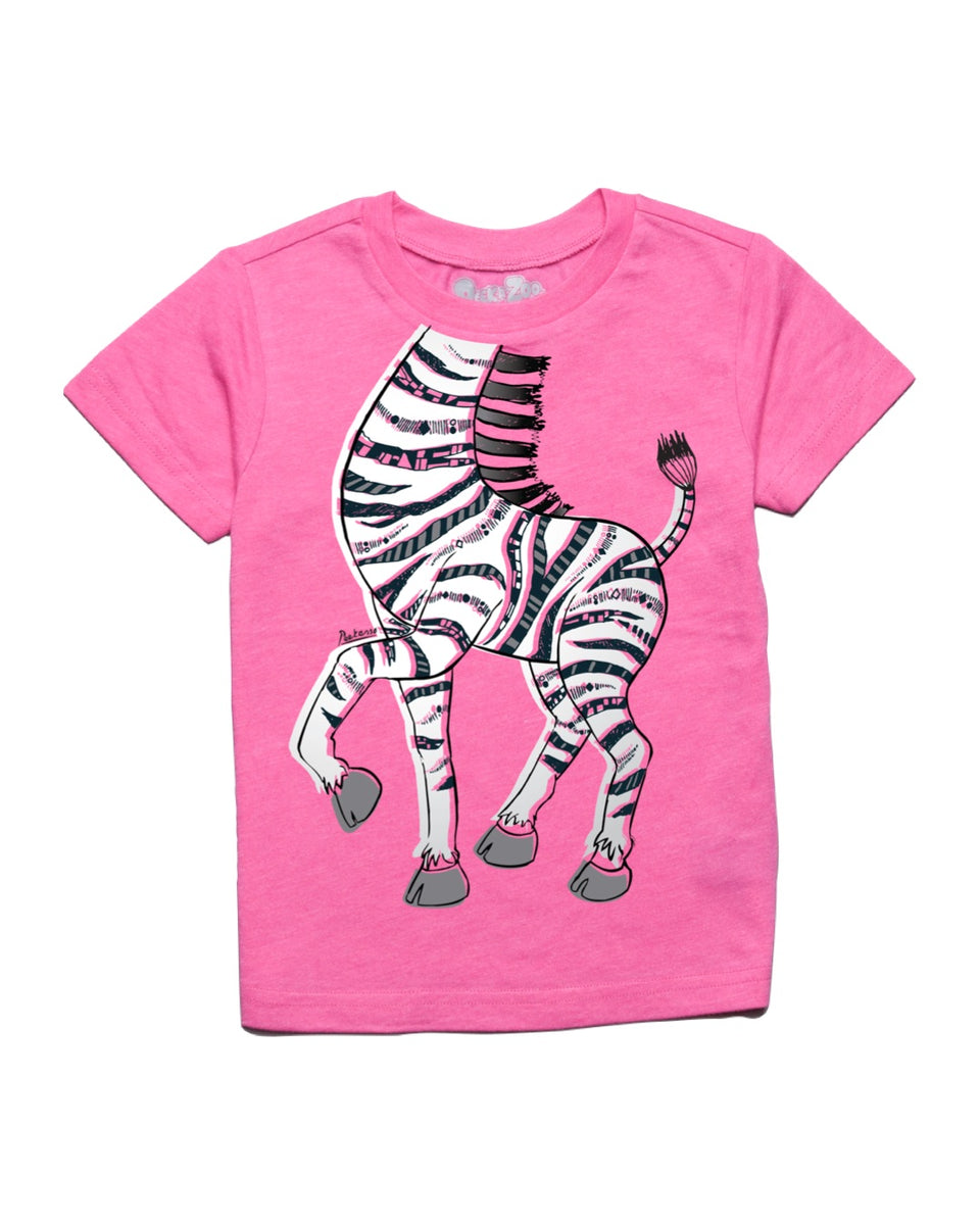 Infant/Toddler S/S Educational Dancing Zebra Tee in Hot Pink Heather ...