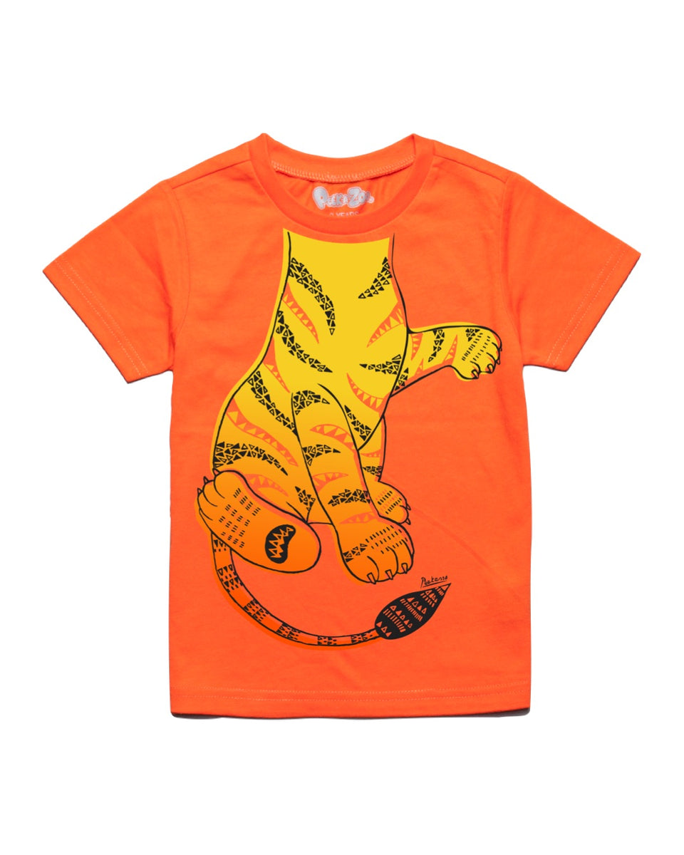 Infant/Toddler Educational S/S Playful Tiger Tee in Orange – Peek A Zoo