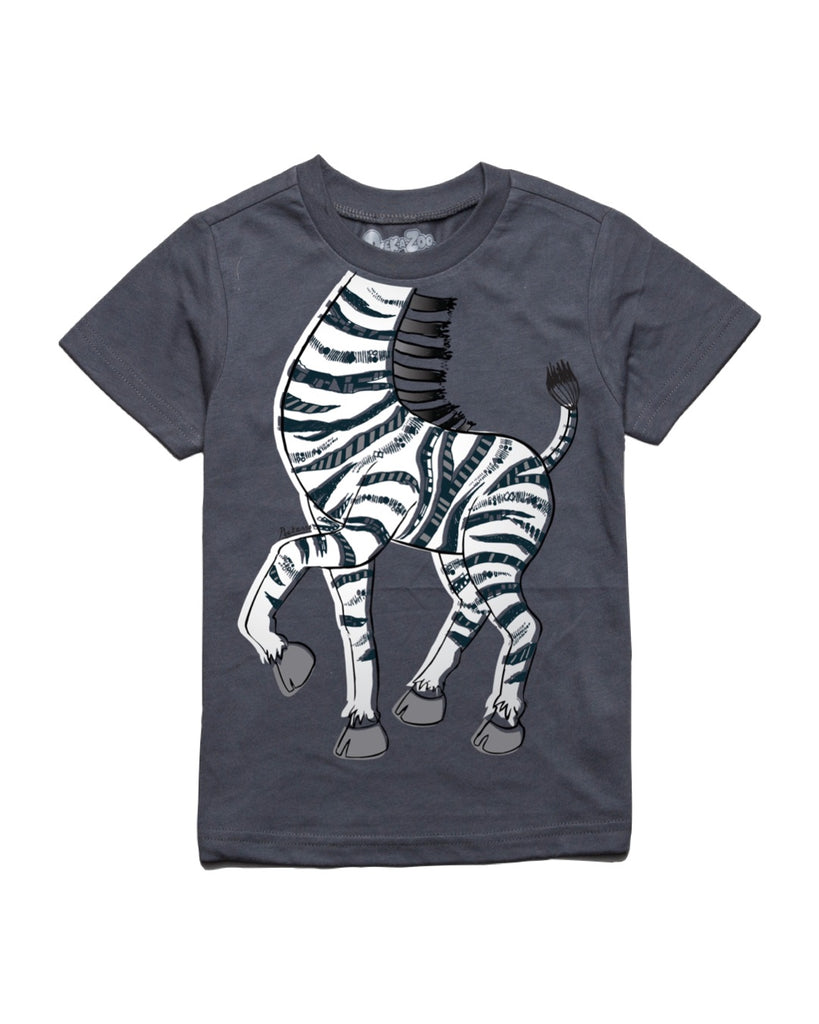 Infant/Toddler S/S Educational Dancing Zebra Tee in Charcoal – Peek A Zoo